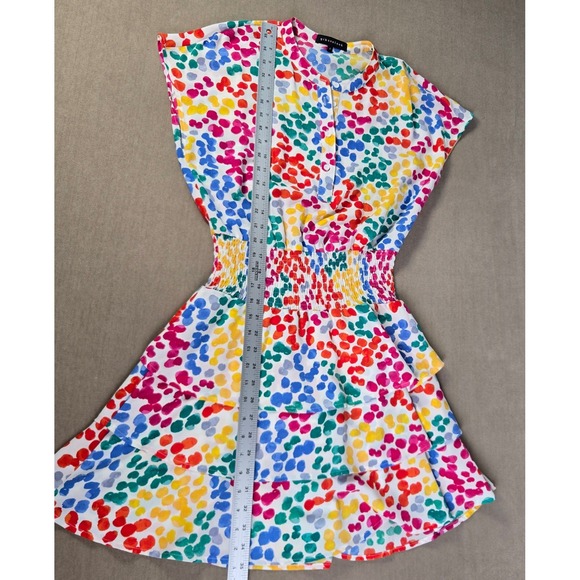 Gibsonlook Multicolor Polka Dot Smocked Waist Mini Dress‎ Womens S Rainbow - Picture 6 of 8